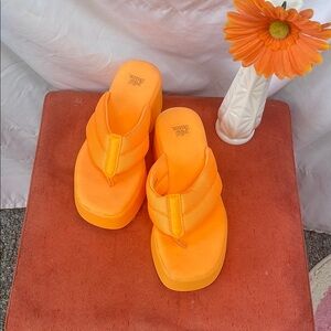 Wild Fable Orange Platform Flip Flops
